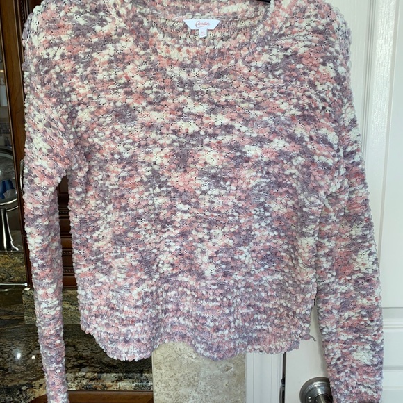 Candies multi colored short sweater in purples, pinks, grays in XS - Picture 2 of 6